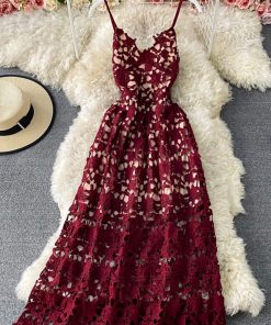 Cute V-Neck Lace Dresses A Line Party Dresses